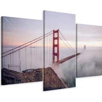 Obraz Obraz TRYPTYCH Most Architektura Mlha 3D 60x40