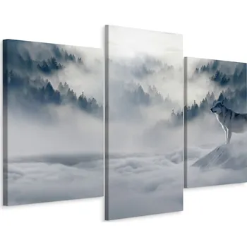 Obraz Obraz Tryptych VLK Stromy v Mlze Dekor 3D 60x40