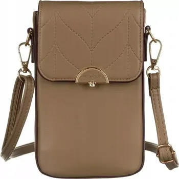 Béžová malá kabelka Peterson PT16B (Malá dámská kabelka přes rameno z ekologické kůže, 18 x 10,5 x 6 cm, béžová)