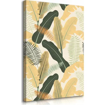 Obraz OBRAZ NA PLÁTNĚ BANÁNOVÉ LISTY TROPICKÉ ROSTLINY BOHO STYL 30x40