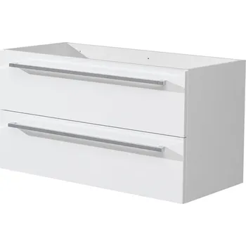 Koupelnový nábytek Bino, koupelnová skříňka 1005x528x458 mm, spodní, lesklá bílá, 2 zásuvky CN662S