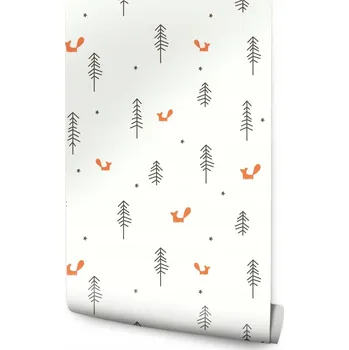 Fototapeta Tapeta do dětského pokoje minimalistické lišky