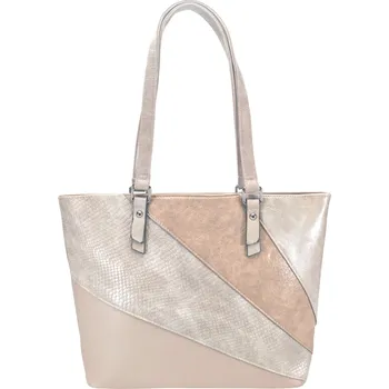 Kabelka Světle šedohnědá dámská kabelka přes rameno se vzory Maika