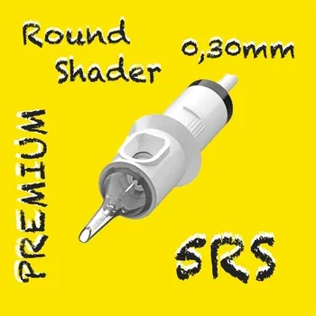 Tetovací jehla 5RS PREMIUM CARTRIDGE 0,30MM ROUND SHADER 1KS N2 TETOVACÍ JEHLY