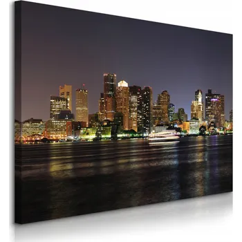 Obraz OBRAZ CANVAS DO OBÝVÁKU KANCELÁŘE PANORAMA BOSTONU MĚSTO ARCHITEKTURA 120x80