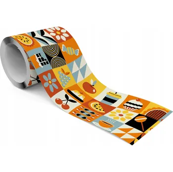 Fototapeta Samolepicí Ozdobná Lišta do Kuchyně Ovoce Sladkosti Abstrakce Retro Styl