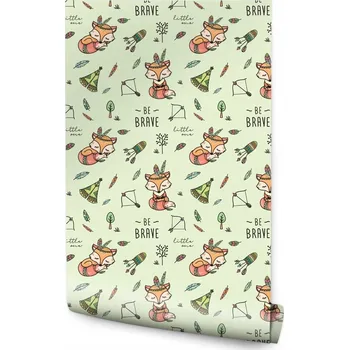 Fototapeta Tapeta do dětského pokoje lišky tipi nápisy