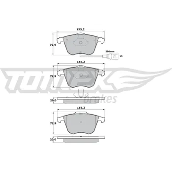 Brzdová destička Sada brzdových destiček, kotoučová brzda TOMEX TX 17-12