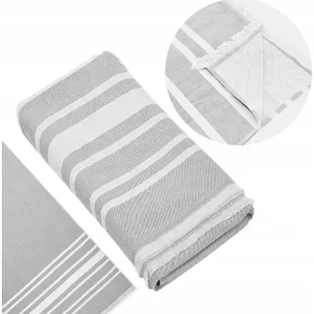 Prostěradlo Hammam do sauny 180 x 80 cm bílý, šedý