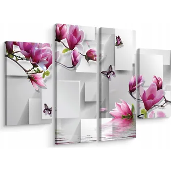 Obraz Obraz Čtyřdílný MAGNOLIE Motýli Abstrakce 80x60