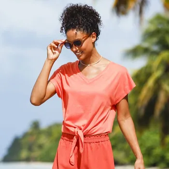 Jednobarevné tričko na zavázání oranžová 50