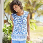 Rozšířená tunika s potiskem azurová 46