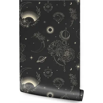 Fototapeta Tapeta PLANETY Měsíc Slunce Pivoňky Abstrakce