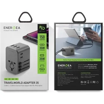 Kabel do PC ENERGEA TravelWorld adaptér 35, 35,5W šedý