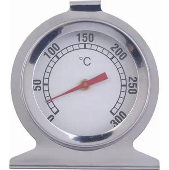 Kuchyňský teploměr Teploměr do trouby a udírny, ocelový, pro pečení Stříbrná