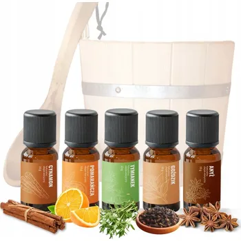 Přírodní esenciální oleje do sauny a koupele - ZAHŘÍVACÍ SADA 5x10g