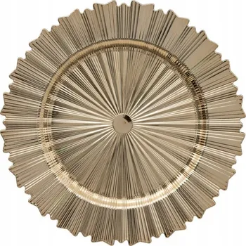 Talíř PODLOŽKA POD TALÍŘ ZLATÁ ZVLNĚNÁ VÁNOČNÍ KULATÁ PRŮMĚR 33 CM