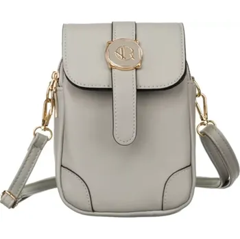 Kabelka Šedá dámská kabelka MBV-02S (Malá dámská kabelka na telefon a doklady přes rameno, 20 x 14 x 4 cm, moderní design)