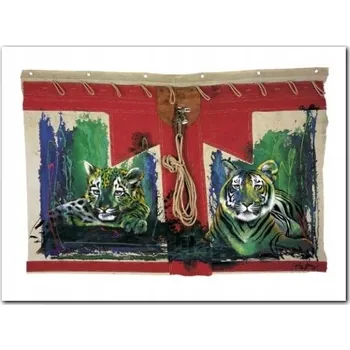 Obraz Bílý tygr a mládě plakát obraz 80x60 cm