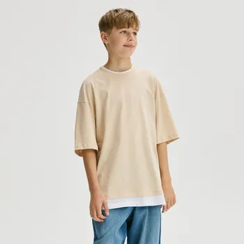 Chlapecké tričko Reserved - Bavlněné tričko s potiskem - béžová - 730GR-08X - 730GR-08X-170
