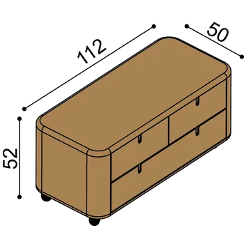 Komoda Komoda JELÍNEK LARA s kolečky Dub Rustik, olej honey