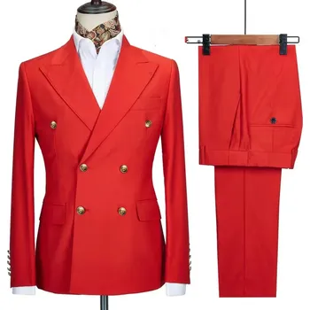 Pánský luxusní oblek MC139 Velikost: L, Barva (Varianta): Červená