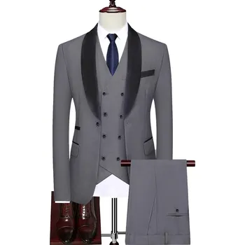 Pánský oblek Luxusní oblek na svatbu MC456 Velikost: M, Barva (Varianta): Black Button Sen Hui