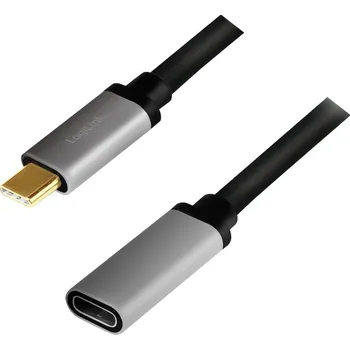 Elektrická zásuvka LOGILINK Kabel USB 3.2 USB C zásuvka,USB C vidlice 0,5m černá