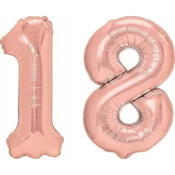 Balónek SUPER Sada Narozeninových Balónků 18 Růžové Zlato 2ks MK679