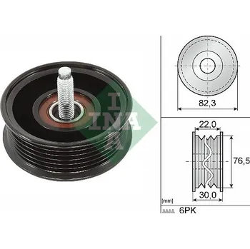 Vratná/vodicí kladka, klínový žebrový řemen Schaeffler INA 532 0922 10