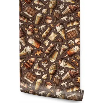 Fototapeta Tapeta pro teenagery Barevné sladkosti zmrzlina dortíky