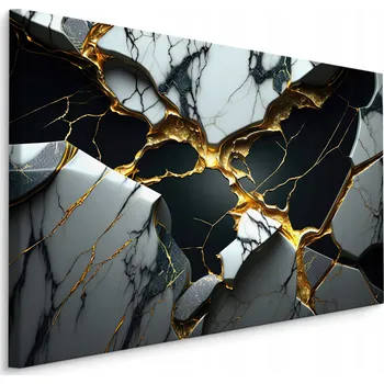 Obraz Obraz do obýváku Mramorová abstrakce Zlato 3D 40x30 cm