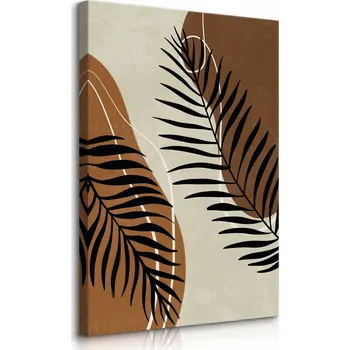 Obraz OBRAZ DO OBÝVÁKU PALMOVÉ LISTY STYL BOHO PŘÍRODA ABSTRAKCE 30x40