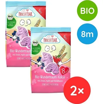 FruchtBar BIO špaldové máslové sušenky s ovocem jednorožec 2× 100 g