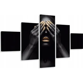 Obraz Vícedílný obraz Zlatý MAKE-UP Abstrakce 3D 150x90