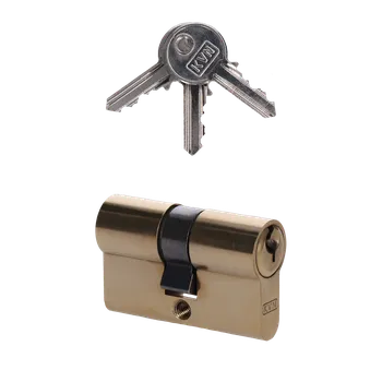 Vložka do dveří Cylindrická vložka EURO 25/25mm, mosazná, 3 klíče, šroub M5x65mm, A = 25mm, B = 25mm