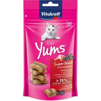 Pamlsek pro kočku Pochoutka Vitakraft Cat Yums Superfood kachna s bezinkou 40g