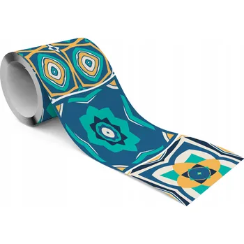 Fototapeta Samolepicí Ozdobný pásek Bordura Modrá Marocká mozaika Ornamenty