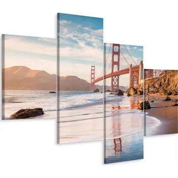 Obraz Obraz Čtyřdílný MOST Architektura Pláž 3D 80x50 cm