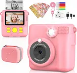 DIGITÁLNÍ FOTOAPARÁT RŮŽOVÝ PRO DĚTI MINI TISKÁRNA + 32 GB