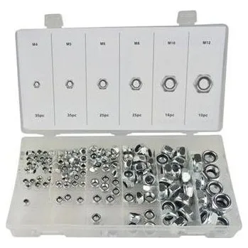 Pojistné matice M4-M12, nylonové těsnění, 146 kusů GEKO G02806