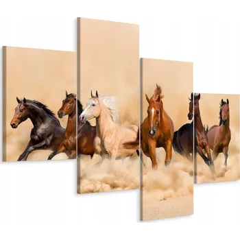 Obraz Čtyřdílný obraz CVALAJÍCÍ KONĚ Příroda 80x50