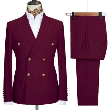 Pánský luxusní oblek MC139 Velikost: XL, Barva (Varianta): Vínová