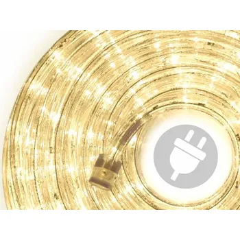 Vánoční dekorace LED světelný kabel- hadice venkovní + vnitřní, do zásuvky 230V, teple bílý, 20 m