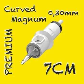 Tetovací jehla 7CM PREMIUM CARTRIDGE 0,30MM CURVED MAGNUM 1KS N2 TETOVACÍ JEHLY