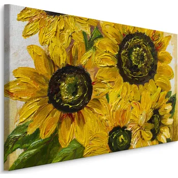 Obraz Obraz Květiny SLUNEČNICE jako Malované Dekorace 30x20