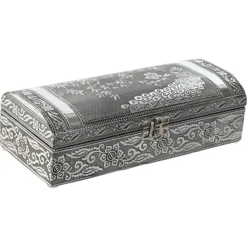 Organizér do auta Šperkovnice Home ESPRIT Páv Dřevo Aluminium Stříbrná Zelená (22,5 x 10 x 6,5 cm)