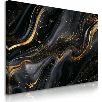 Obraz VELKÝ OBRAZ DO LOŽNICE ČERNÝ MARMOR GLAMOUR STYL ABSTRAKCE 120x80