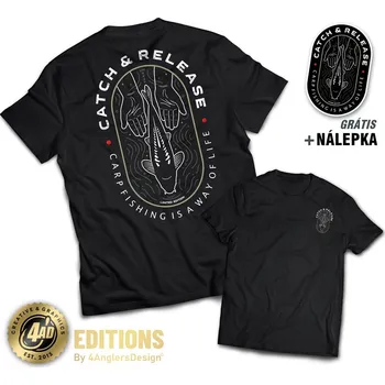 Rybářské oblečení 4ANGLERSDESIGN Tričko Catch And Release Linear - XL
