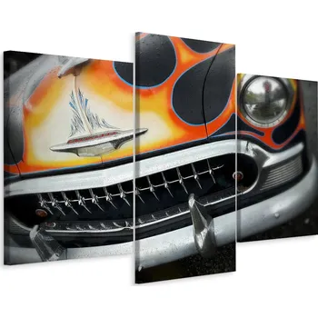 Obraz Obraz Triptych Staré Auto PLAMENY Dekorace 90x60